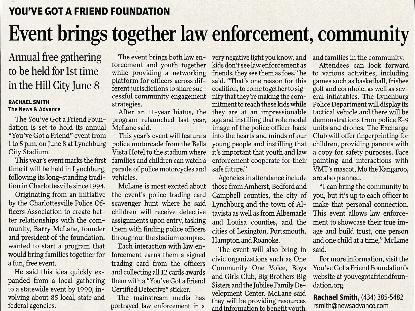 Newspaper Media_6.3.2024 V2 The News & Advance Article_6.3.2024